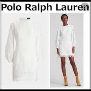 polo ralph lauren cotton eyelet dress White Cream